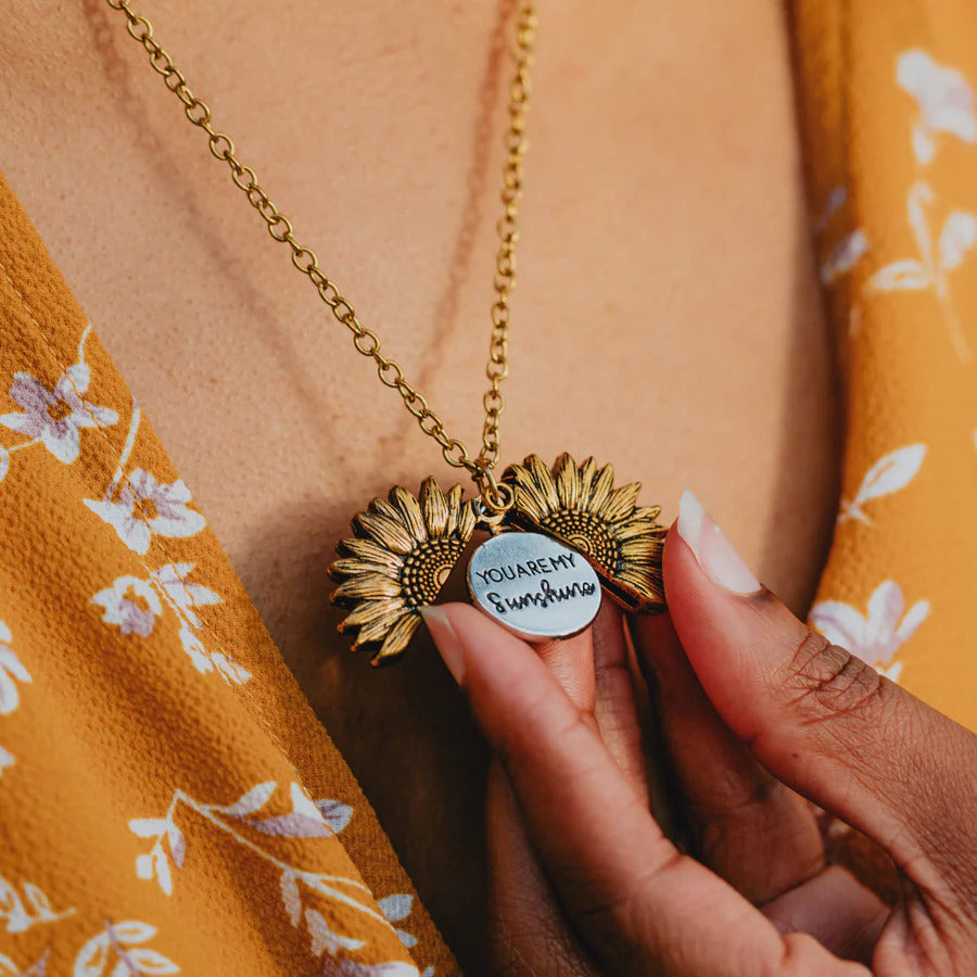 You Are My Sunshine Necklace With Open Locket